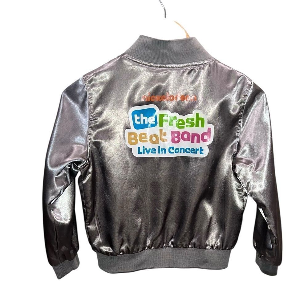 Nickelodeon Fresh Beat Band Silver Bomber Jacket Girls 5/6 Metallic Concert Tour